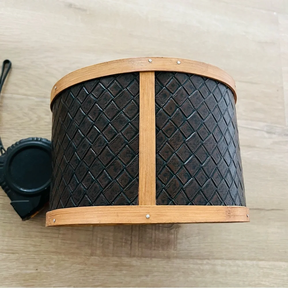 VINTAGE BARREL Wood‎ With Faux Leather Barrel Box Storage
